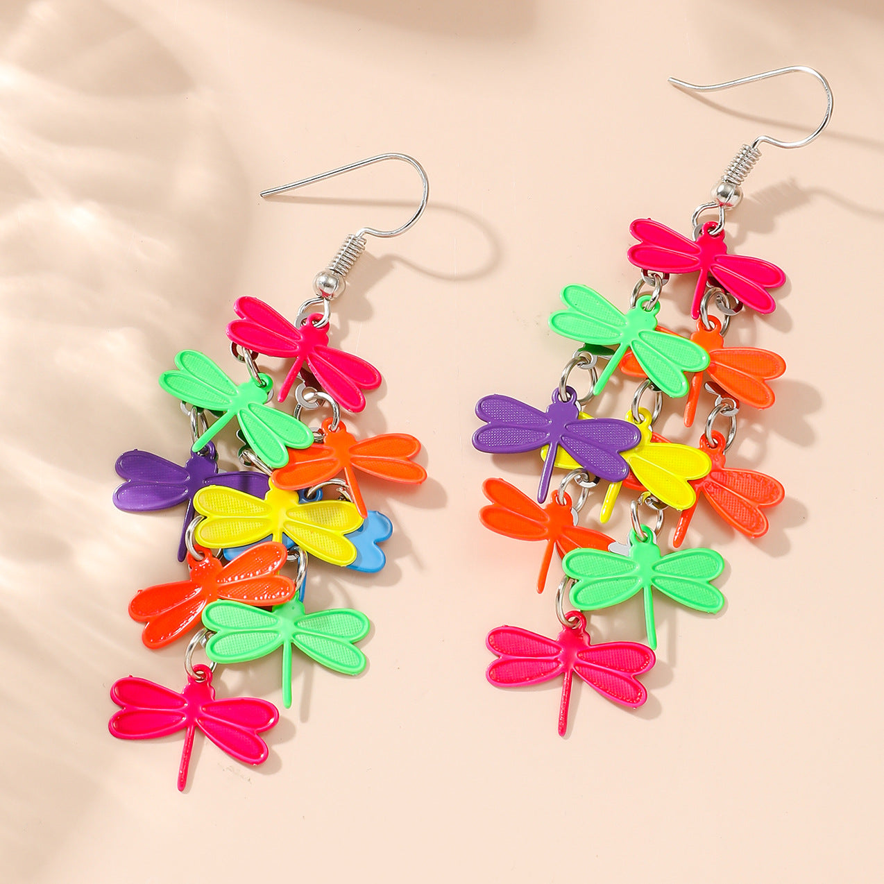 Wholesale Long Hollow Butterfly Iron Earrings
